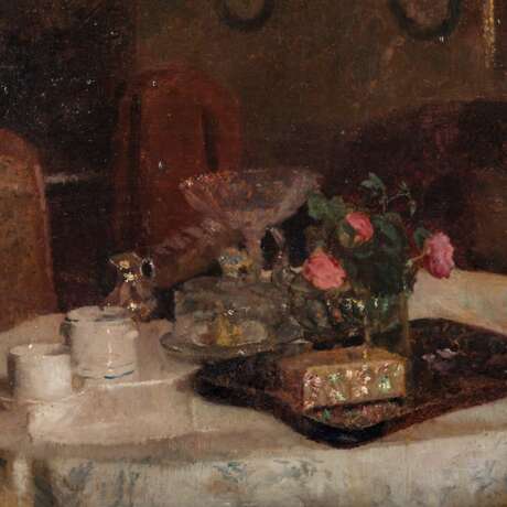 ESSER, THEODOR (1868-1937) "Tea set and vase with roses". - photo 5