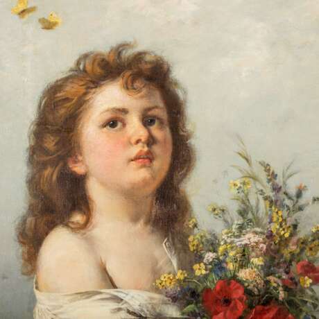 EPP,RUDOLF (1834-1910) "Girl with meadow flowers". - фото 4