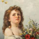 EPP,RUDOLF (1834-1910) "Girl with meadow flowers". - Foto 4