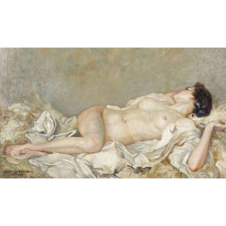 LIEBERMANN,ERNST (1869-1960) "Reclining female nude" 1917 - фото 1