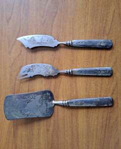 Златоустовский набор:лопатка,вилка,нож