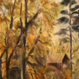 „Дерево осень /Autumn tree“ Papier Alla Prima Impressionismus Landschaftsmalerei 1960 - Foto 1