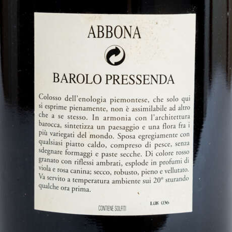 MARZIANO ABBONA 1 magnum bottle BAROLO PRESSENDA 2004 - Foto 3