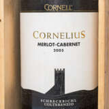 CORNELL 1 magnum bottle CORNELIUS MERLOT-CABERNET 2005 in wooden box - фото 2