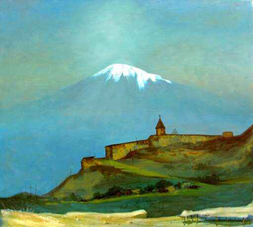 “Ararat” Canvas Oil paint Expressionist Landscape painting 2016 - photo 4