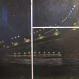 “Night bridge (3 pieces)” Canvas Oil paint Expressionist Landscape painting 2013 - photo 1