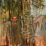“Old mill” Canvas Oil paint Surrealism Landscape painting 2012 - photo 1