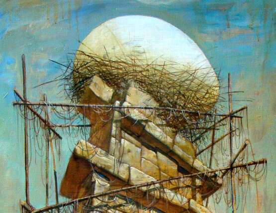 „Nest“ Leinwand Ölfarbe Surrealismus Landschaftsmalerei 2008 - Foto 2