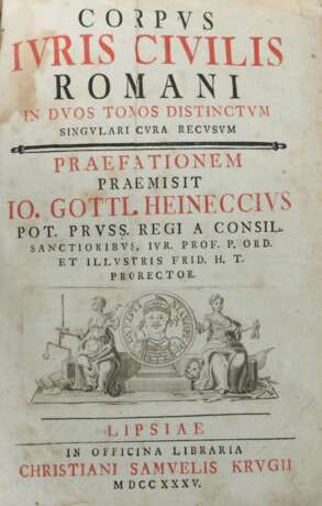 Heineccius, Johann Gottlieb Corpus iuris civilis romani in duos tomos distinctum singulari cura recusum - Foto 4