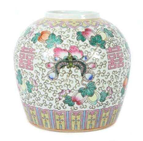 Bauchige ''Famille Rose''-Vase China, nztl. - photo 1