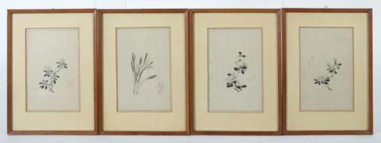 7 florale Holzschnitte Japan, 20. Jh. - Foto 2