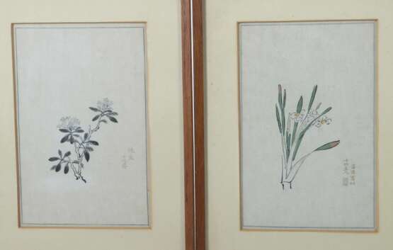 7 florale Holzschnitte Japan, 20. Jh. - Foto 3
