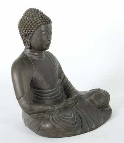 Figur des Buddha Amitabha Kambodscha/Laos, Bronze bräunlich patiniert - photo 2