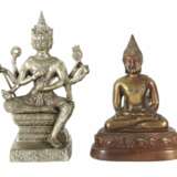 2 Buddhafiguren Indien, 2. Hälfte 20. Jh. - photo 1