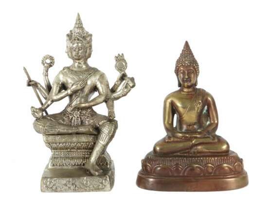 2 Buddhafiguren Indien, 2. Hälfte 20. Jh. - photo 1