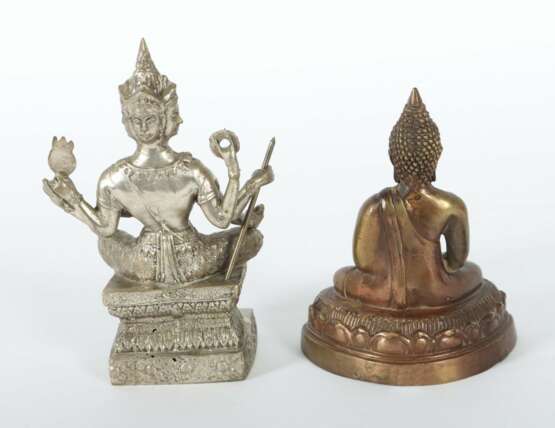 2 Buddhafiguren Indien, 2. Hälfte 20. Jh. - Foto 3