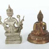 2 Buddhafiguren Indien, 2. Hälfte 20. Jh. - фото 3