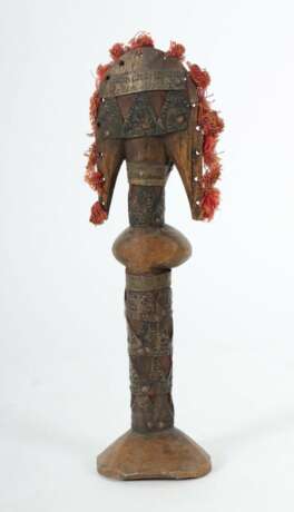 Bambara Fruchtbarkeitspuppe Westafrika/Mali, weibliche Bamana-Holzfigur auf konischem Stand - Foto 2