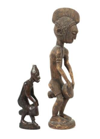 Zwei Trommelspielerfiguren Afrika, Holz - фото 1