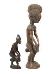 Zwei Trommelspielerfiguren Afrika, Holz