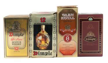 Konvolut von 4 Flaschen Scotch Whisky 3x Dimple, John Haig & Co. Ltd.
