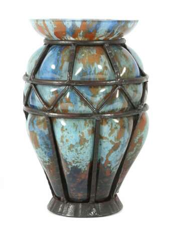 Art Déco-Vase mit Metallmontur wohl Daum, Nancy - Foto 1