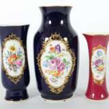 3 Vasen mit Blumendekor Meissen, 1957-72 - Foto 1