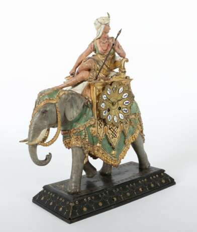 Figurenpendule einer Orientalin auf Elefanten Frankreich, 2. Hälfte 19. Jh. - Foto 2