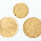 3 Francs-Goldmünzen Frankreich, Gold 900 - Foto 1