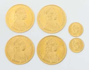 6 Dukaten-Goldmünzen Österreich, je dat. 1915