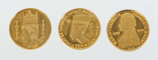 3 Aureus Magnus-Goldmünzen Gold 980, ca. 5 - Foto 1