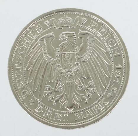 3 Mark Preußen 1915, Silber 900 - photo 1