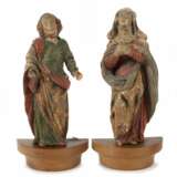 Bildschnitzer des 18./19. Jh. Paar Figuren: ''Maria'' und ''Johannes'', Holz geschnitzt - photo 1