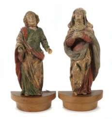 Bildschnitzer des 18./19. Jh. Paar Figuren: ''Maria'' und ''Johannes'', Holz geschnitzt