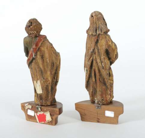 Bildschnitzer des 18./19. Jh. Paar Figuren: ''Maria'' und ''Johannes'', Holz geschnitzt - photo 3