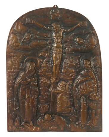 Bildhauer des 19./20. Jh. ''Kreuzigung Christi'', Bronze - Foto 1