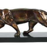 Bildhauer des 20. Jh. ''Schleichender Panther'', Zinkguss patiniert - Foto 1
