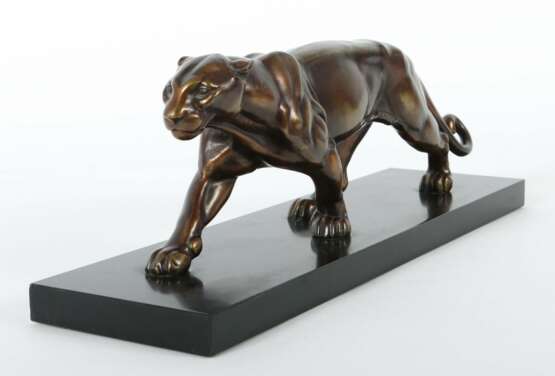 Bildhauer des 20. Jh. ''Schleichender Panther'', Zinkguss patiniert - Foto 2