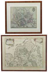 Paar Landkarten ''Ostfriesland'' und ''Emden'' Alexis-Hubert Jaillot (1632-1712): ''Oost-Frise, ou Le Comté d'Embden sub divisé en ses principales Iurisdictions''