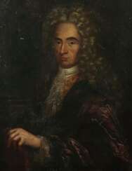 Maler des 18. Jh. ''Portrait eines Gelehrten'', Bildnis eines Mannes im Halbprofil mit Perücke