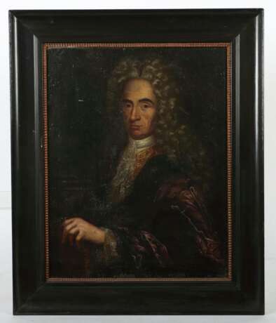 Maler des 18. Jh. ''Portrait eines Gelehrten'', Bildnis eines Mannes im Halbprofil mit Perücke - photo 2
