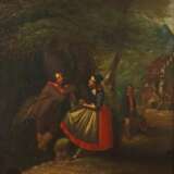Maler des 18./19. Jh. ''Liebespaar'', im Zentrum ein Paar unter einem Baum weilend und sich unterhaltend - Foto 1