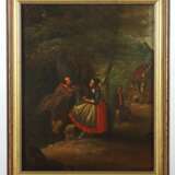 Maler des 18./19. Jh. ''Liebespaar'', im Zentrum ein Paar unter einem Baum weilend und sich unterhaltend - фото 2