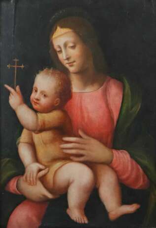 Kirchenmaler des 18./19. Jh. ''Maria mit Kind'', Darstellung der Muttergottes - photo 1