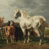 Jochams, Hyacinth belgischer Maler des 19. Jh.. ''Pferde auf der Koppel'' - photo 1