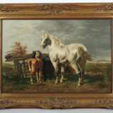 Jochams, Hyacinth belgischer Maler des 19. Jh.. ''Pferde auf der Koppel'' - Foto 2