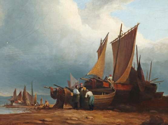 Lepée, S. Maler des 19. Jh.. ''Segelschiffe am Strand'' - фото 1