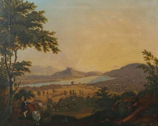 Monogrammist FW ''Blick auf Salzburg'', die Festung Hohensalzburg im Hintergrund auf dem Berg über der Stadt thronend - фото 5