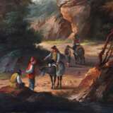 Maler des 19. Jh. ''Ideallandschaft'', Darstellung mit Bergen und einem See - фото 3