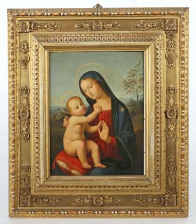 Kirchenmaler des 19. Jh. ''Maria mit Kind'', Darstellung der Muttergottes - Foto 2